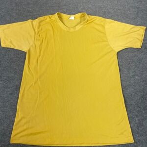 VTG Jockey T‎ Shirt Mens Small Yellow Short Sleeve Single Stitch Horobred Nylon